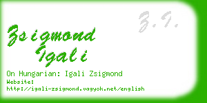 zsigmond igali business card